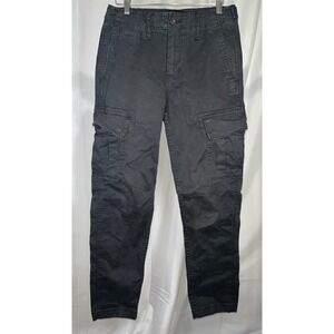 American Eagle Cargo Pants Black Slim Straight Military Utility Streetwear Mens